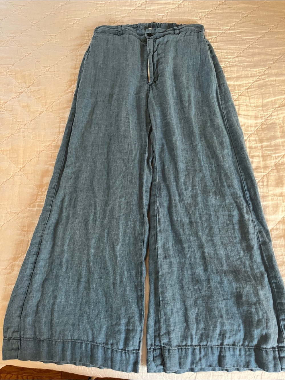 CP Shades Wide Leg Linen Pants in Slate Blue